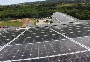 Commercial solar panel installation at Western Wholesale Inc., St. George, Barbados